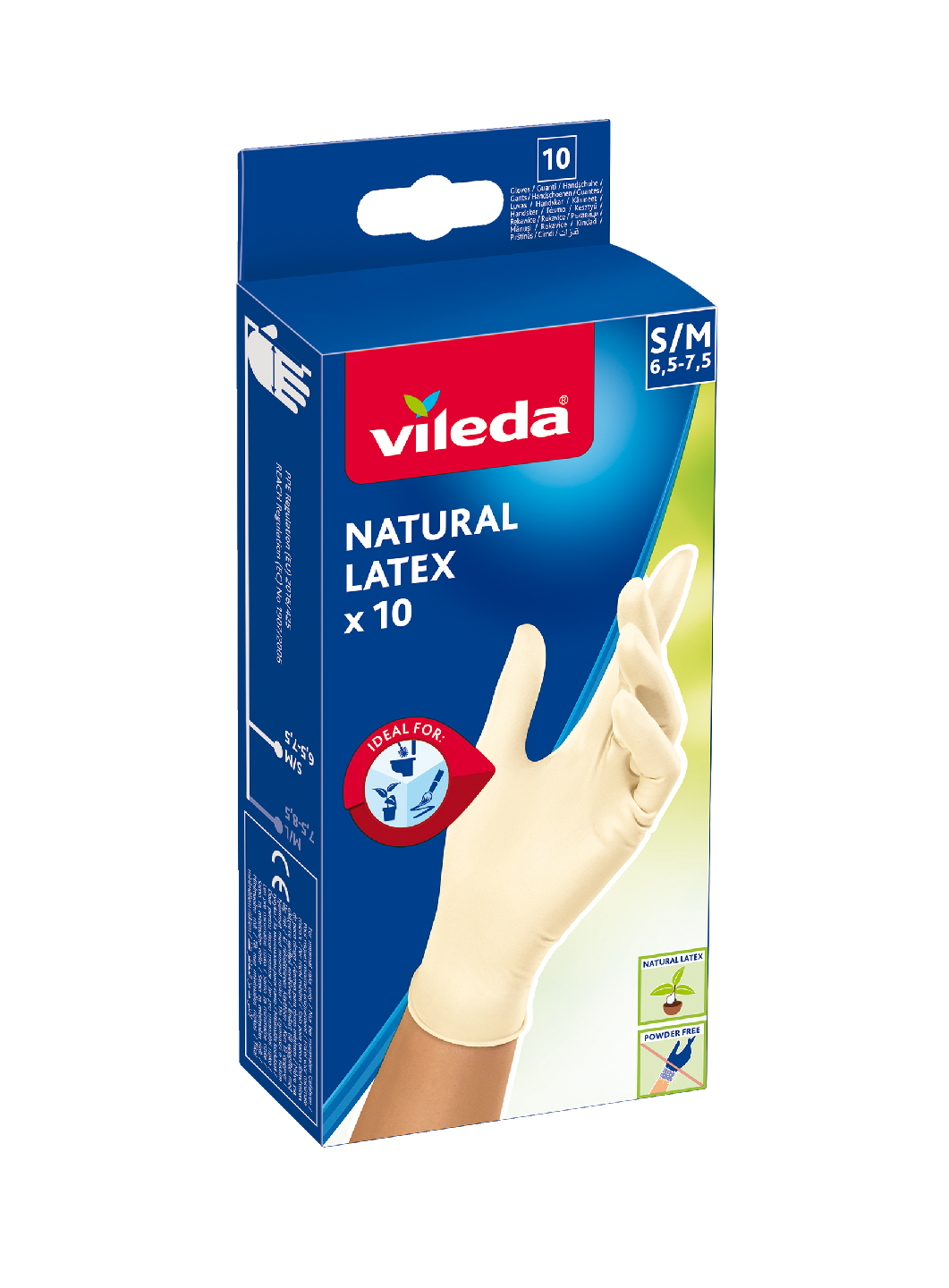 Vileda Natural Latex k.käsine 10kpl S/M