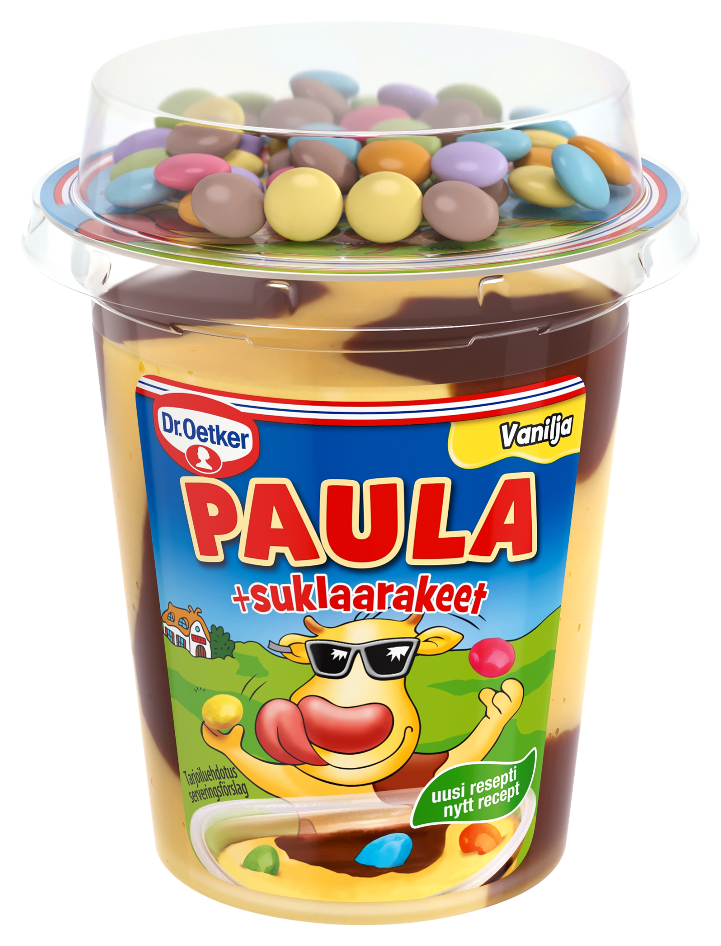 Dr. Oetker Paula vanilja-suklaa vanukas ja suklaarakeet 125g