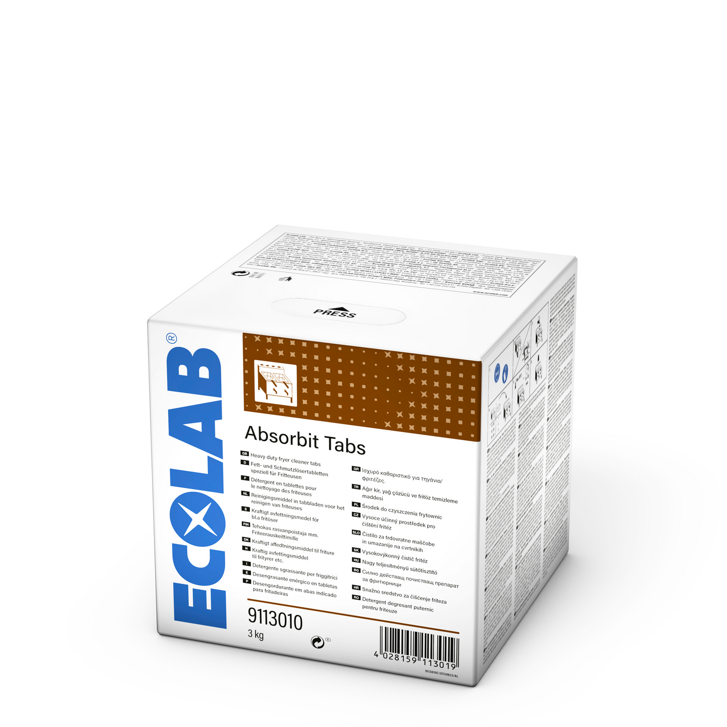 Ecolab Absorbit Tabs Tehokkaat rasvakeittimien puhdistustabletit 3kg 60kpl