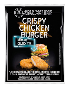 Snackline Crispy Chicken Burger 2,5kg Memphis Crunch Style broilerin hampurilaispihvi pakaste