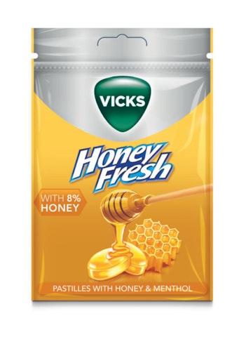 Vicks kurkkupastilli 72g honey fresh