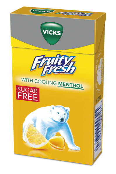 Vicks fruity fresh lemon kurkkupastilli 40g sokeriton