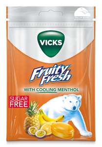 Vicks Fruity Fresh sokeriton kurkkupastilli 72g