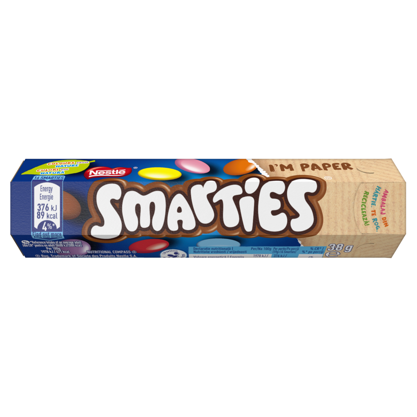 Nestlé Smarties 38g sokerikuorrutettuja maitosuklaarakeita
