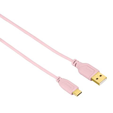 Hama Flexi-Slim USB-C-kaapeli 0,75 m pinkki