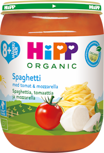 HIPP spagettia tomattia & mozarellaa 190g 8kk luomu