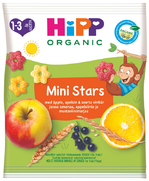 HiPP Luomu Mini Stars snacks 30g 1-3 v