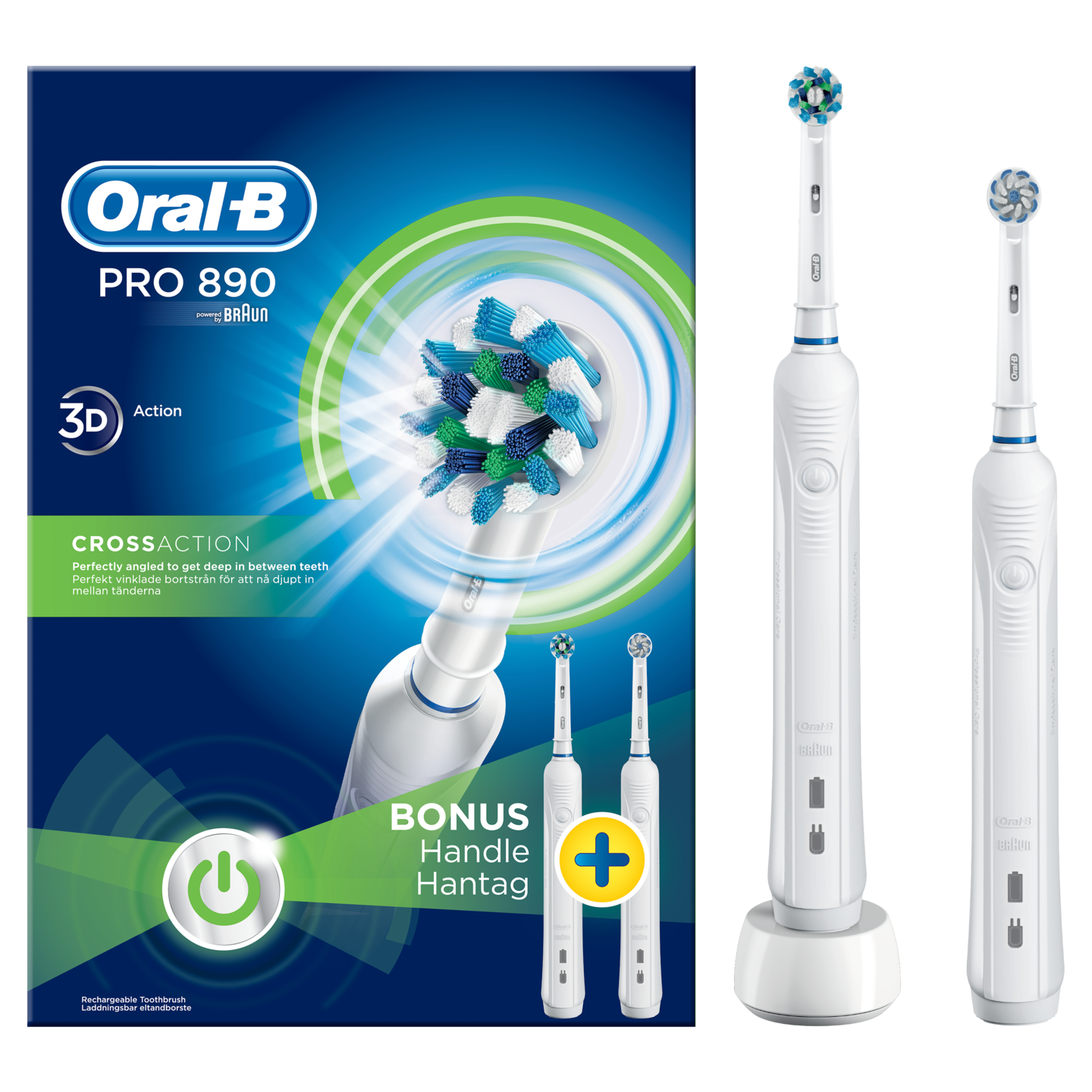 Oral-B Pro 890 sähköhammasharja, 2 kpl