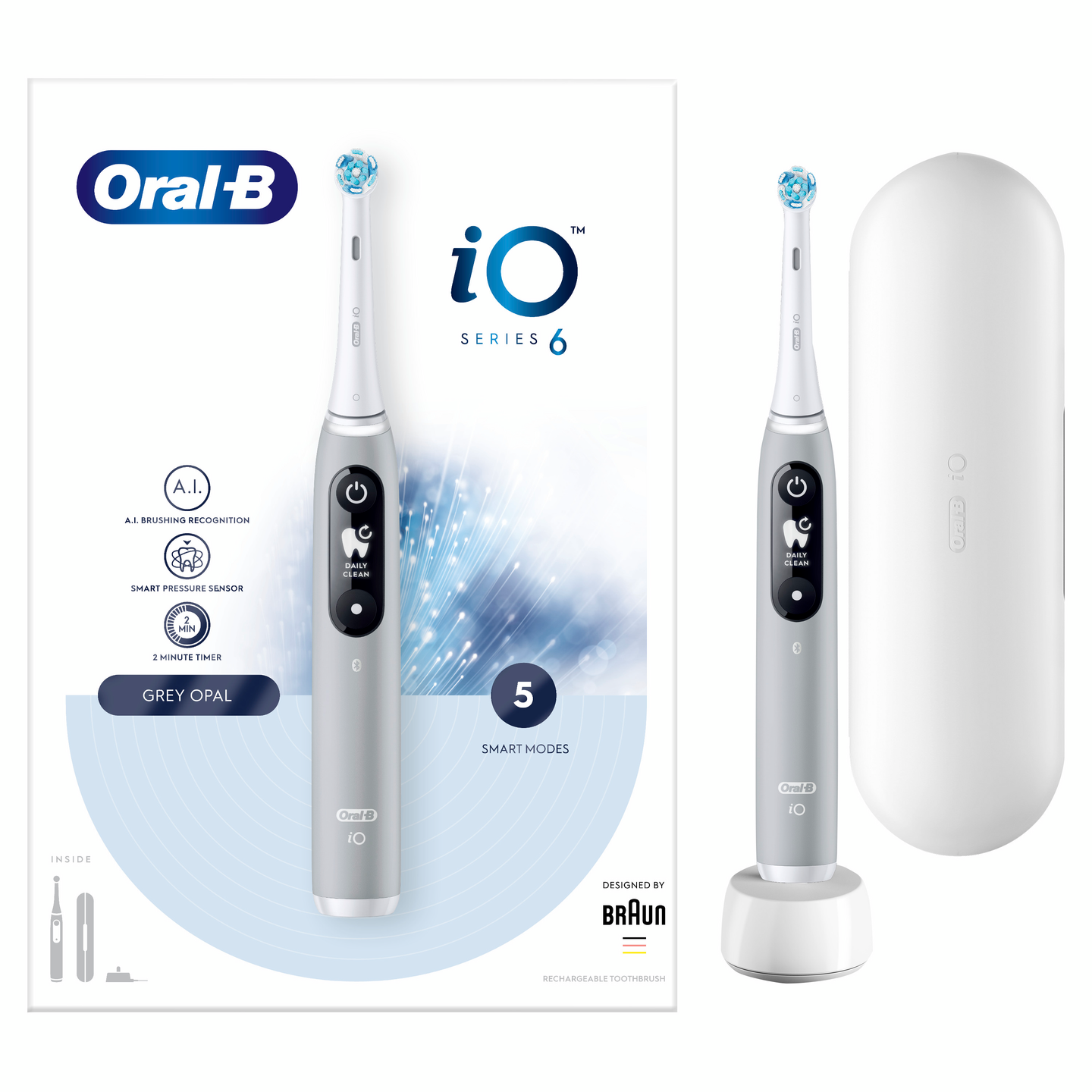 Oral-B iO Series 6 -sähköhammasharja, harmaa