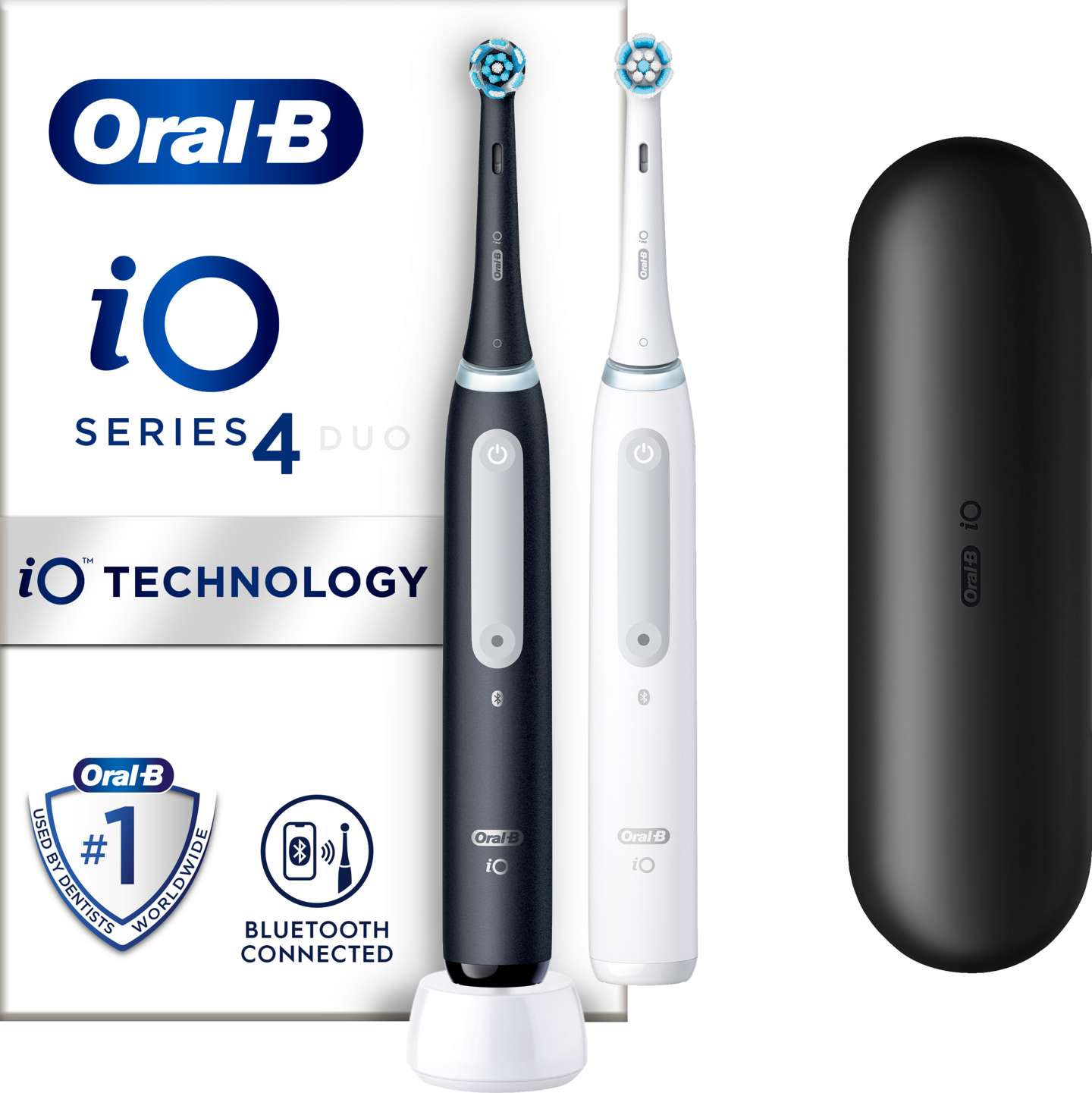 Oral-B iO4 Duo -sähköhammasharja 2 kpl, musta ja valkoinen