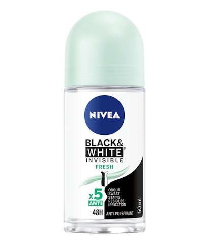 NIVEA 50ml Invisible For Black & White Fresh Deo Roll-on -antiperspirantti