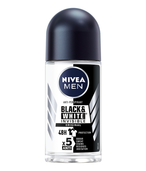 Nivea Men Deo Roll-on antiperspirantti 50ml Black & White Invisible Original