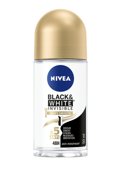 Nivea deo roll-on -antiperspirantti 50ml Black & White Invisible Silky Smooth