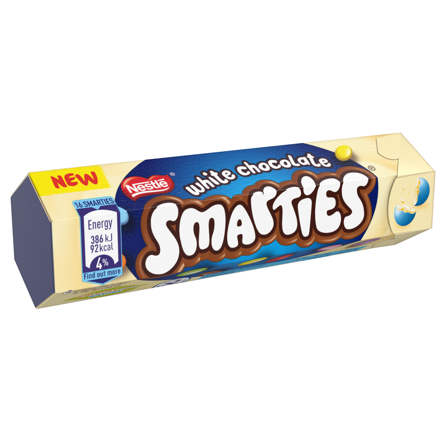 Smarties White sokerrikuorrutettuja valkosuklaarakeita 34g QPA