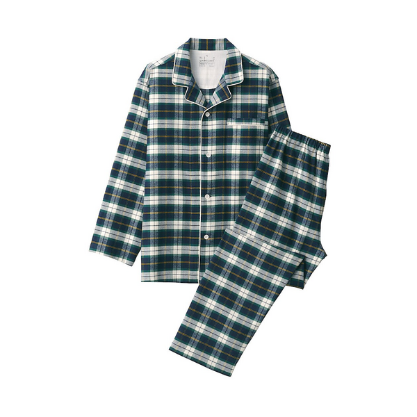 MUJI miesten flanellipyjama sivusaumaton