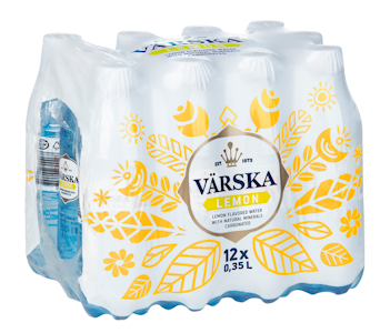 Värska Lemon sitruunan makuinen mineraalivesi hiilihapollinen 0,35l 12-pack