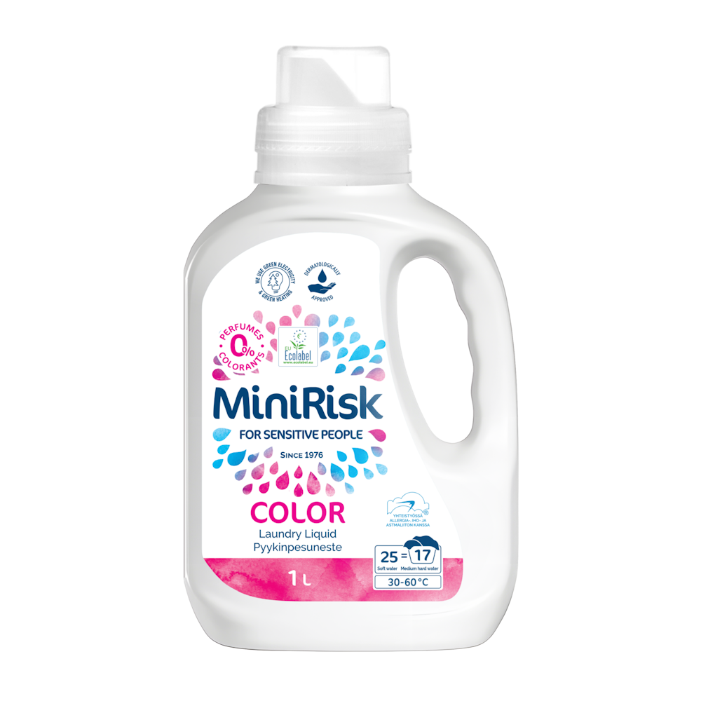 Mini Risk Color hajusteeton pyykinpesuneste 1L - HoReCa-tukku Kespro