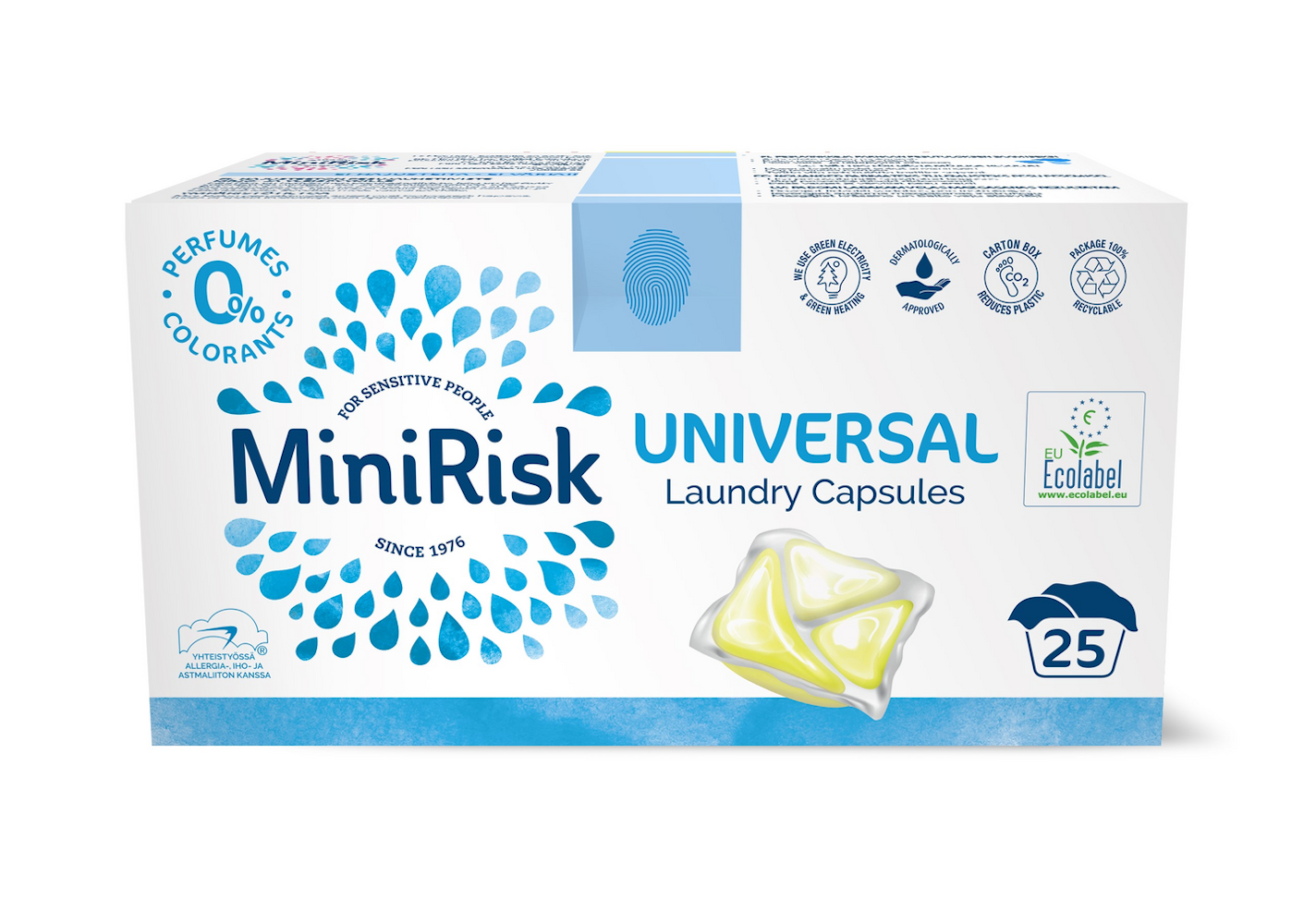 Mini Risk Universal pyykinpesukapseli 25kpl — HoReCa-tukku Kespro