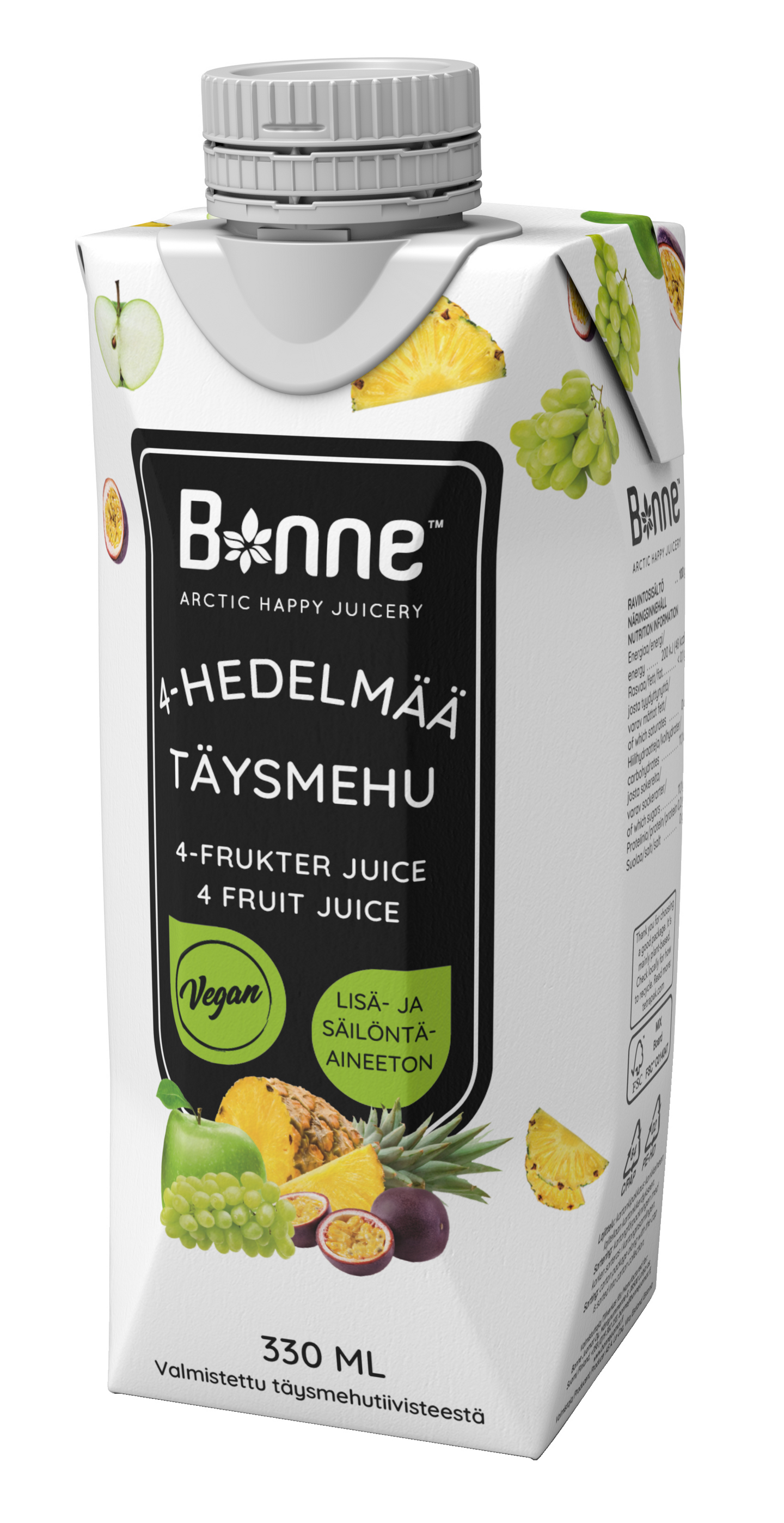 Bonne Premium 4-hedelmää täysmehu 0,33l