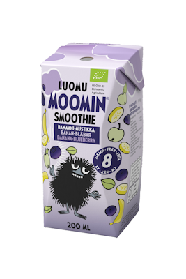 Moomin Luomu smoothie banaani-mustikka 200ml 8kk