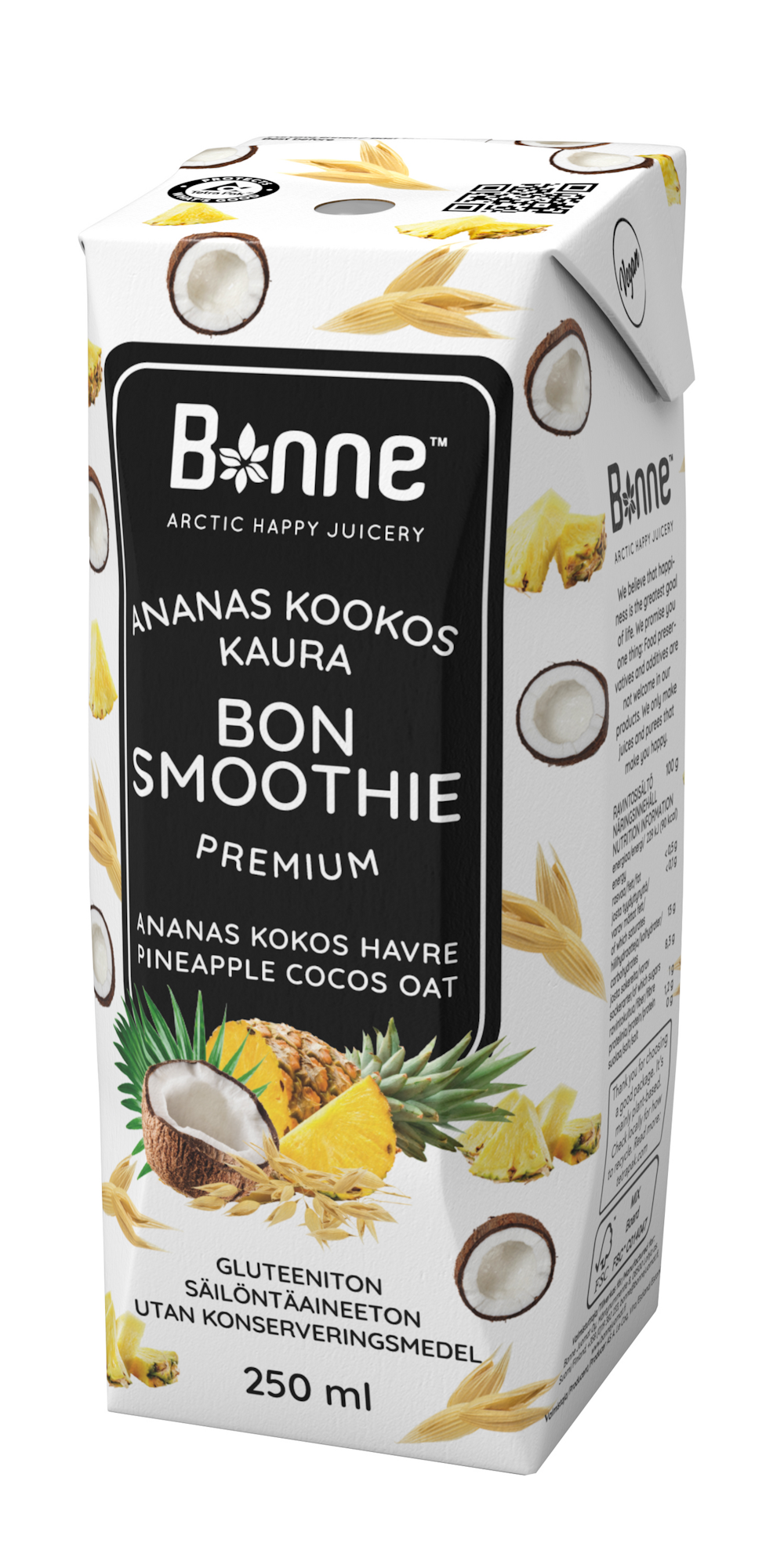 BonSmoothie ananas-kookos-kaura 250ml smoothie — HoReCa-tukku Kespro