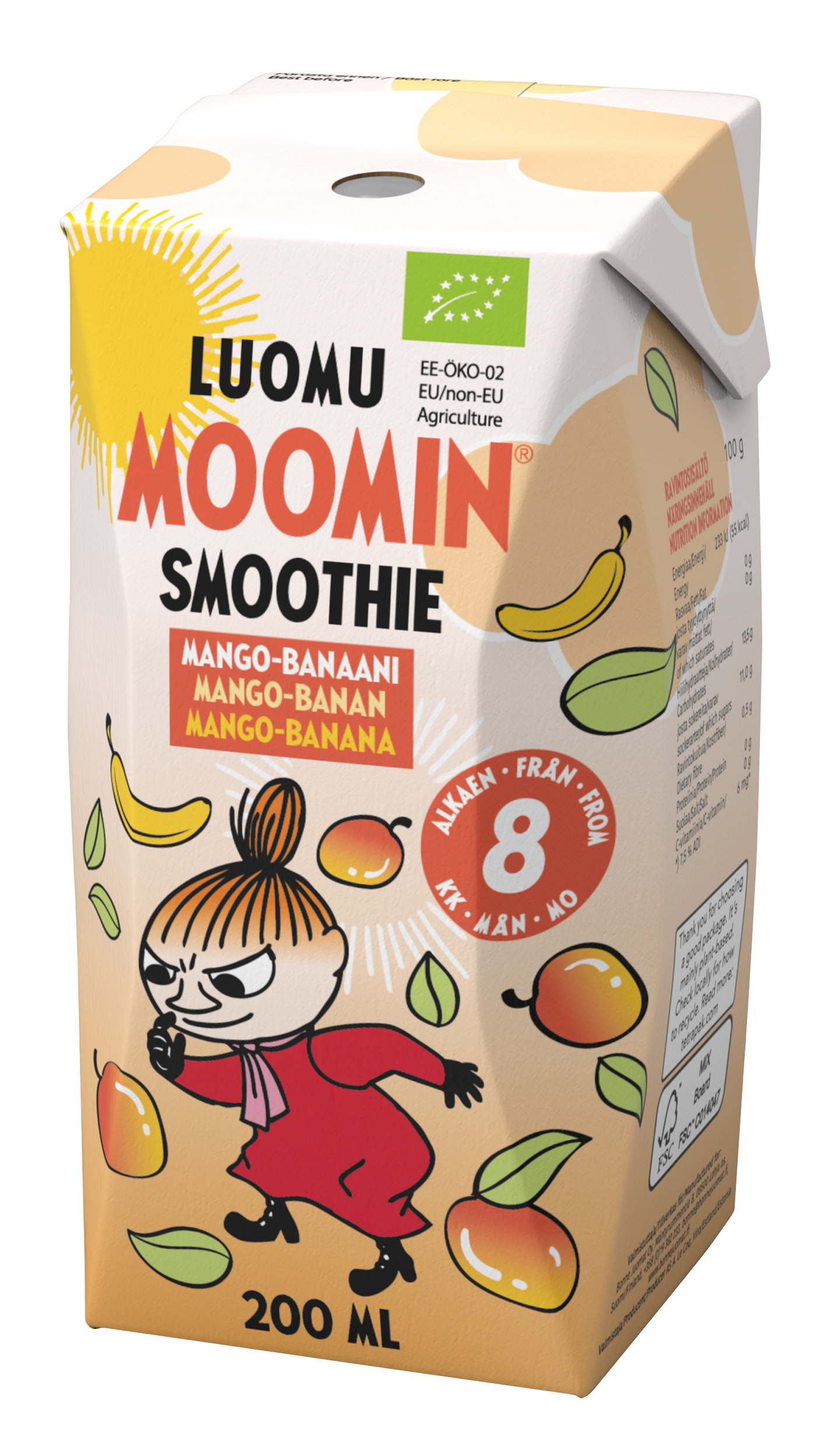 Moomin Luomu smoothie mango banaani 200ml 8kk | K-Ruoka Verkkokauppa