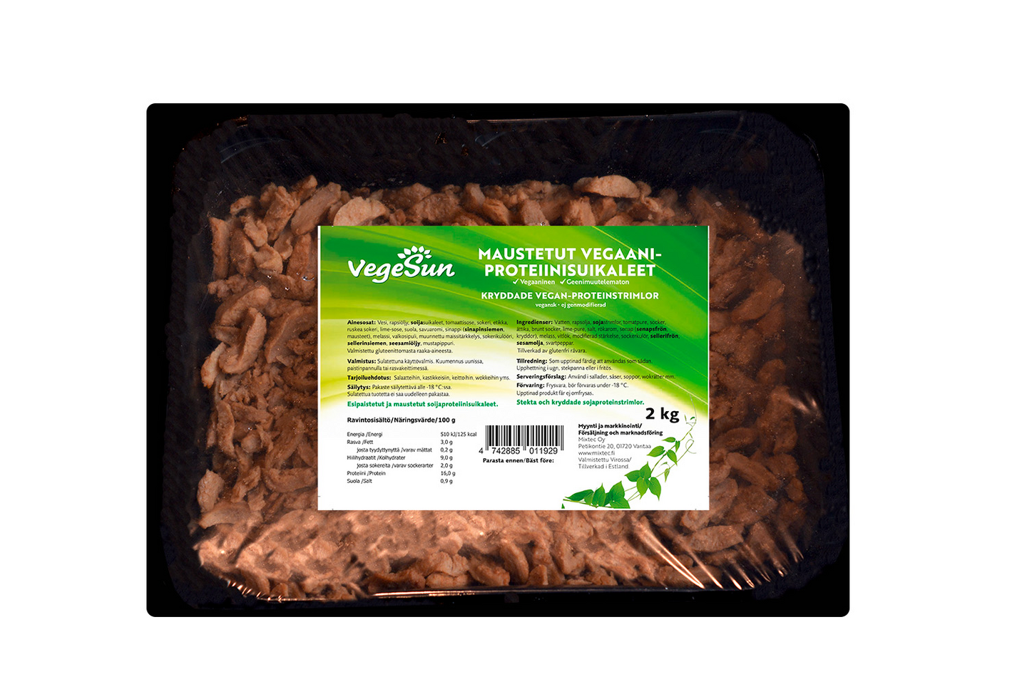 VegeSun maustetut vegaani-proteiinisuikaleet 2kg