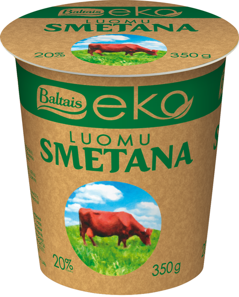 Baltais EKO luomu smetana 20% 350g