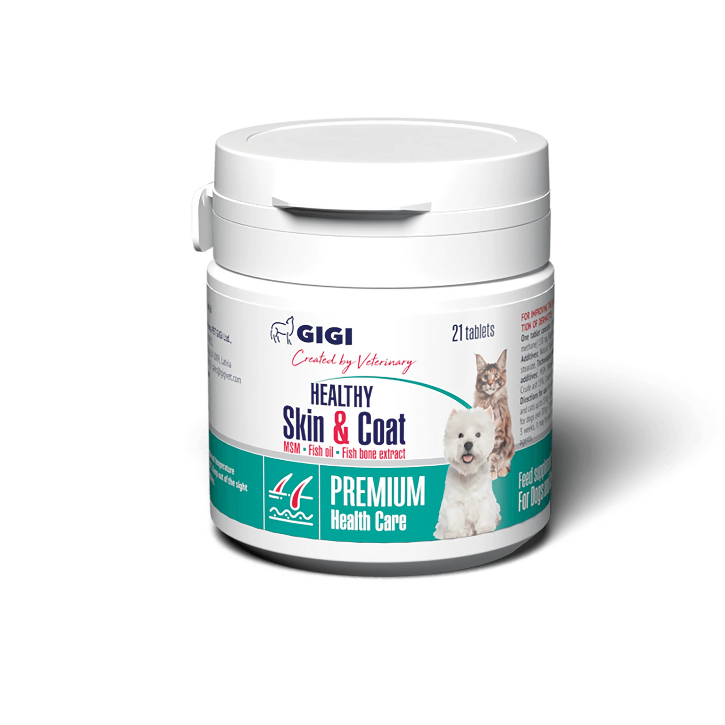 GIGI Cod-Omega-Plus ihon ja turkin terveyteen kissalle ja koiralle 21 tablettia