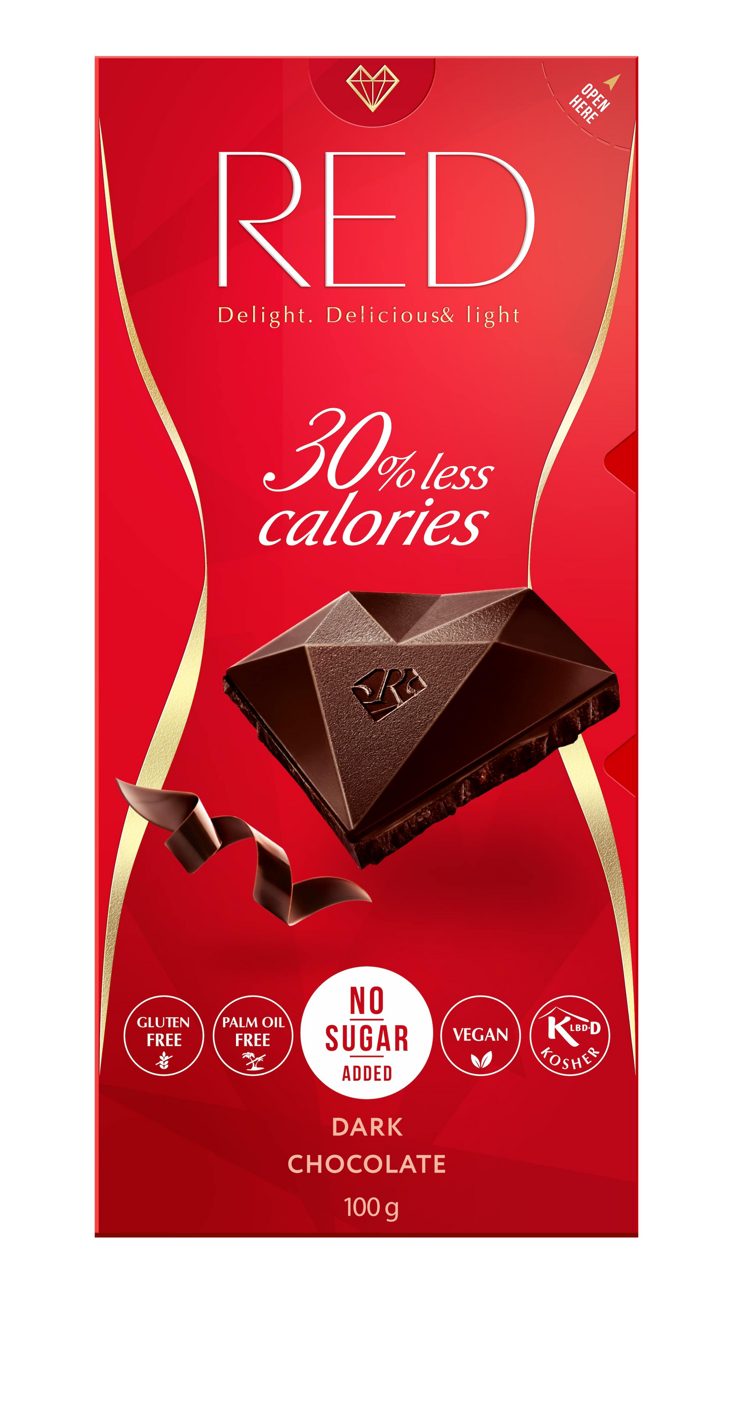 RED tumma suklaa 100g vähäkalorinen
