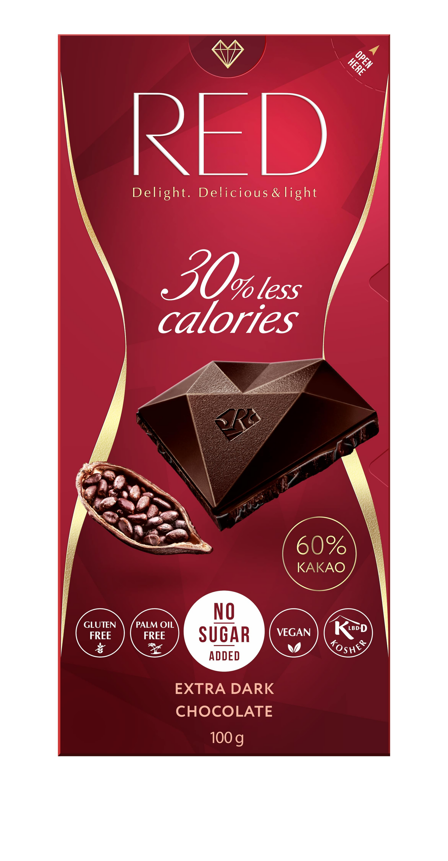 RED extra tumma suklaa 100g vähäkalorinen