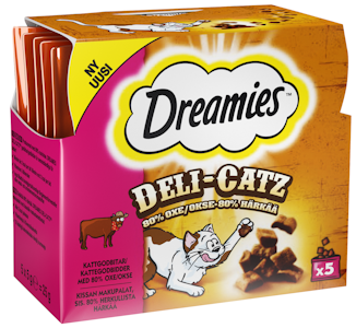 Dreamies deli catz 5x5g härkä