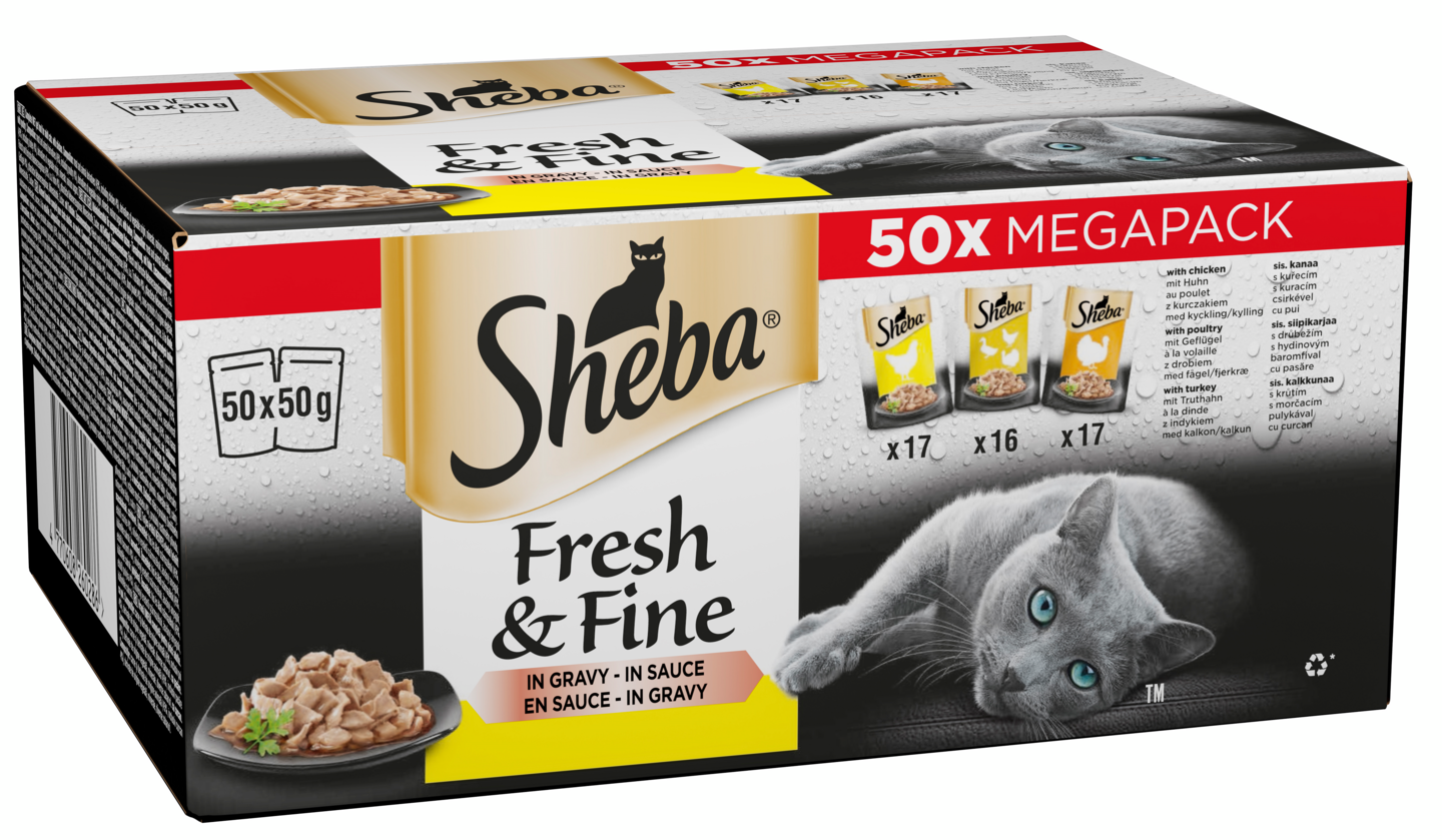 Sheba Fresh&Fine 50x50g Siipikarja kastikkeessa