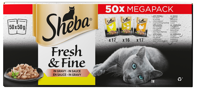 Sheba Fresh&Fine 50x50g Siipikarja kastikkeessa