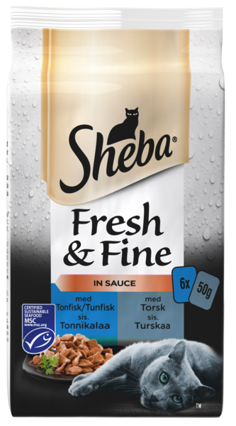 Sheba Fresh&Fine 6x50g Kalalajitelma kastikkeessa MSC