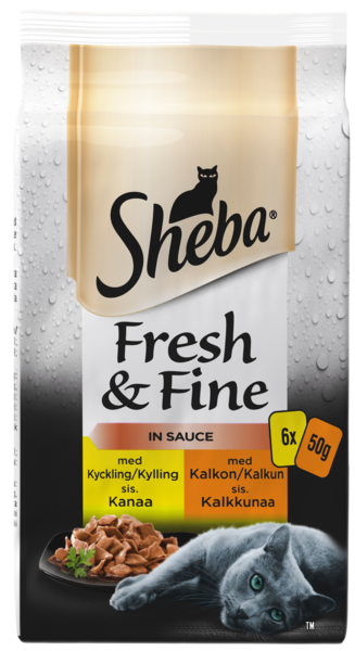 Sheba Fresh&Fine 6x50g Siipikarjalajitelma kastikkeessa