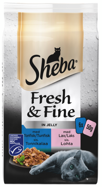 Sheba Fresh&Fine 6x50g Kalalajitelma hyytelössä MSC