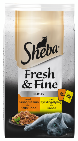 Sheba Fresh&Fine 6x50g Siipikarjalajitelma hyytelössä