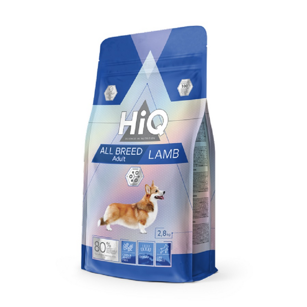 HiQ All Breed Adult Lammas koirien täysravinto 2,8 kg