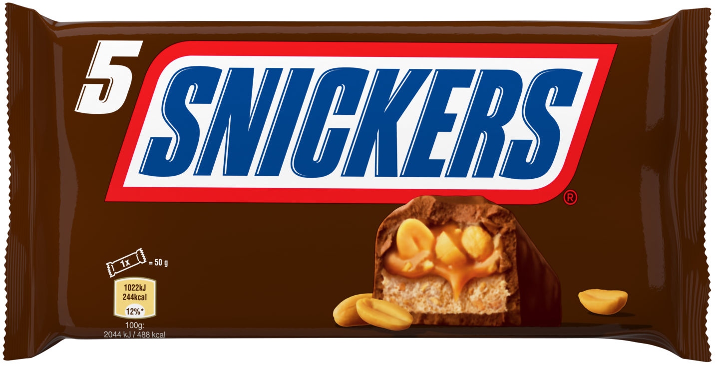 Snickers suklaapatukka monipakkaus 5-pack 250g