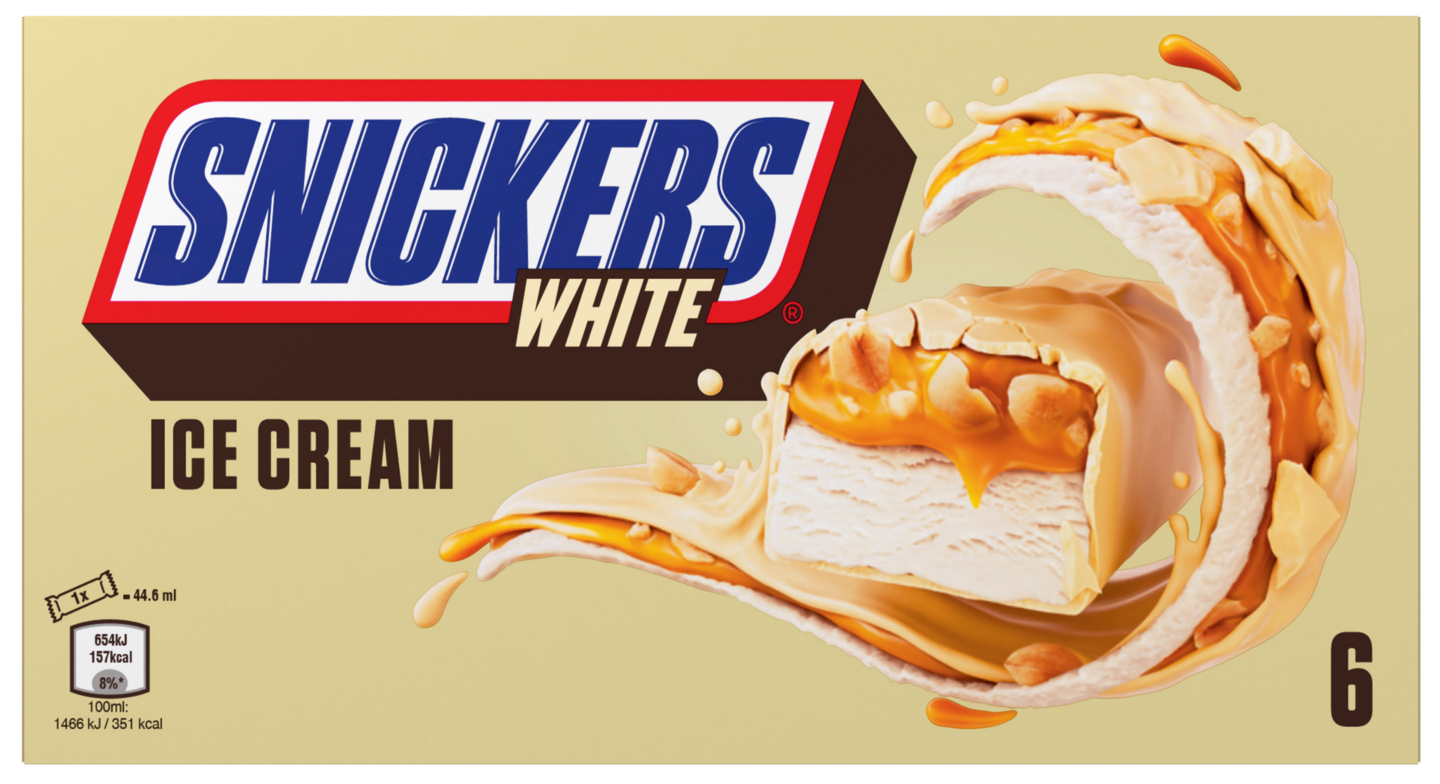 Snickers patukat White 6x40,8g/44.6ml