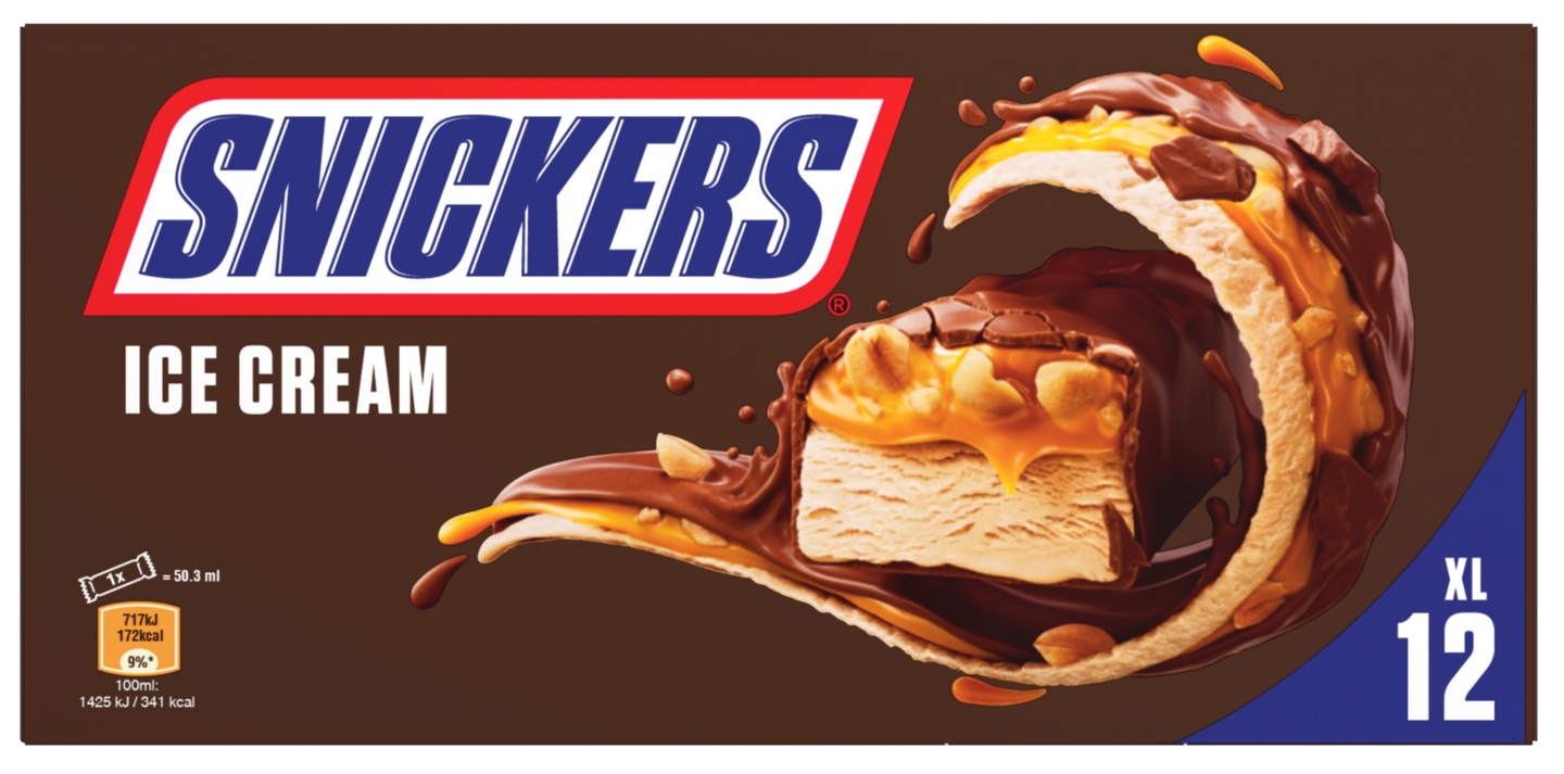 Snickers 12-pack jäätelöpatukat 547g/604ml