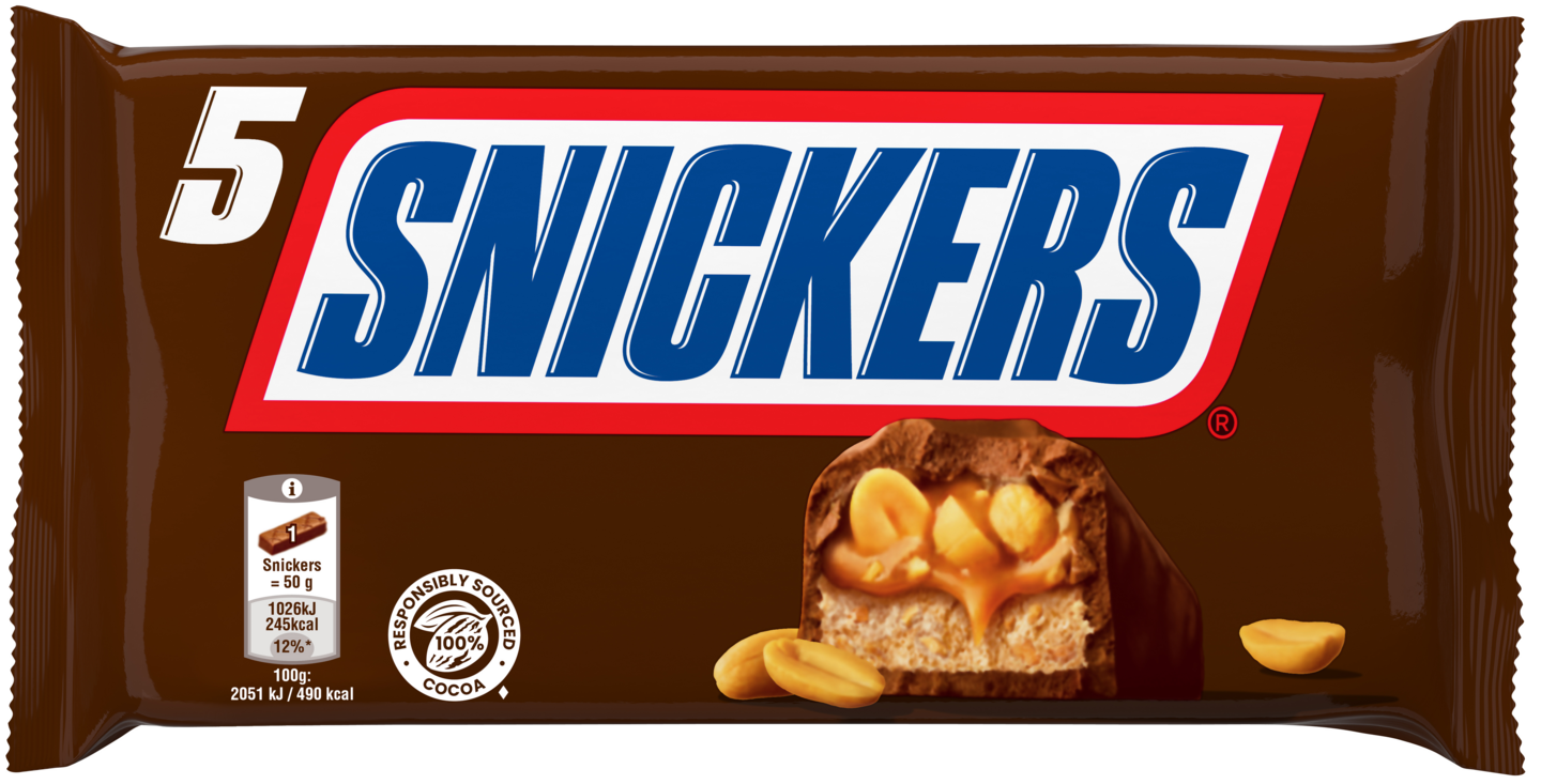 Snickers suklaapatukka monipakkaus 5-pack 250g QPA