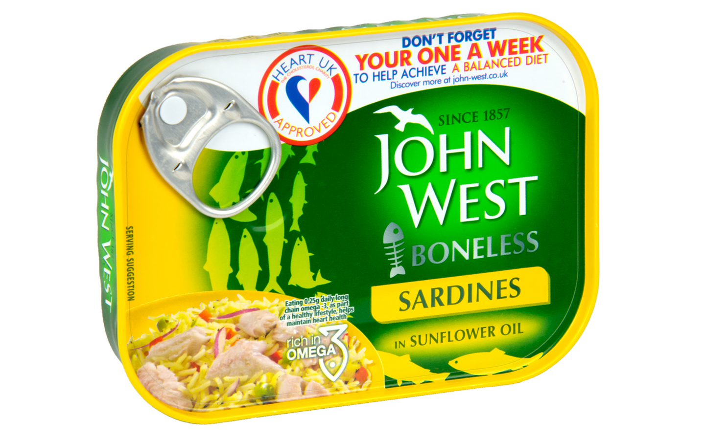 John West ruodottomat sardiinit auringonkukkaöljyssä 95/67g