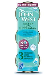 John West NoDrain Tonnikalaa ja vähän suolalientä 3x60g MSC