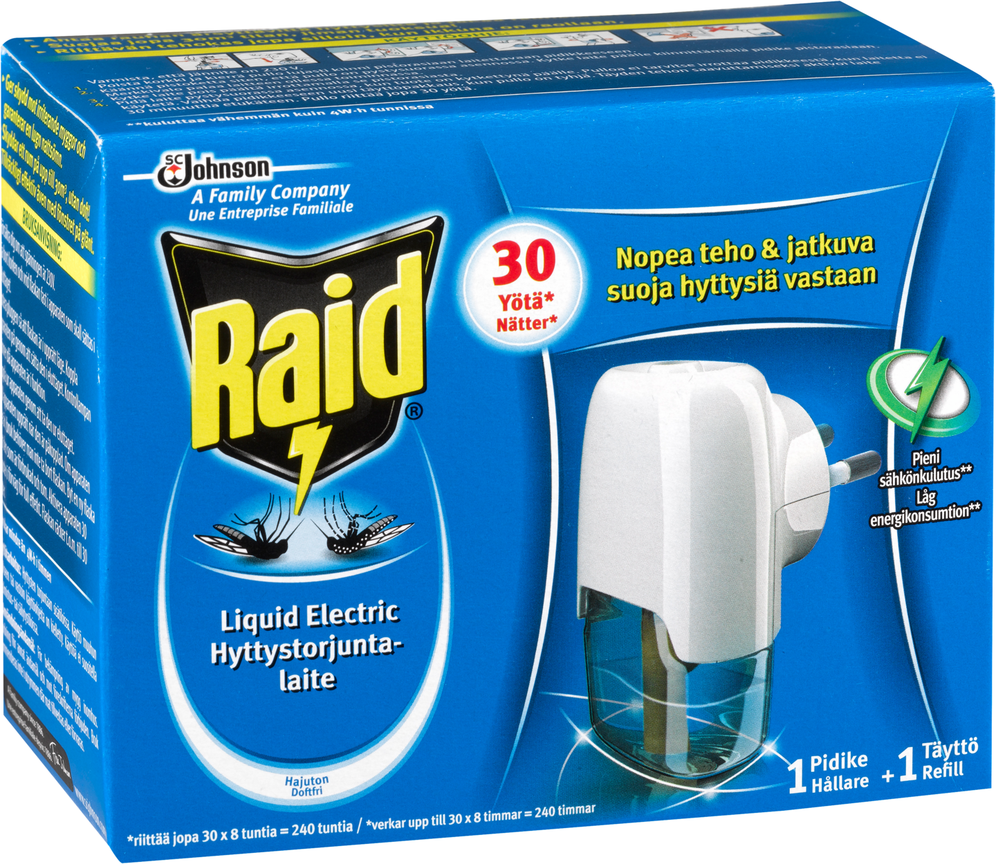 Raid Liquid Electric sähköinen hyttyskarkotin 30 yötä laite+täyttö