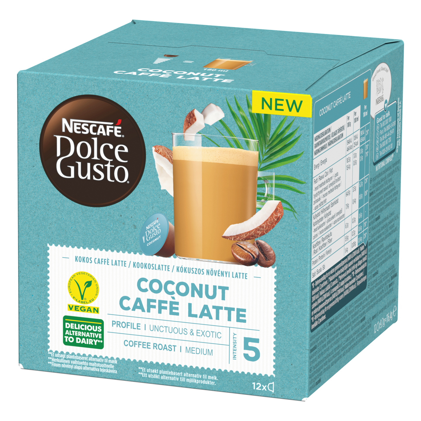 Nescafe Dolce Gusto Coconut Caffe Latte kahvikapseli 12 kpl
