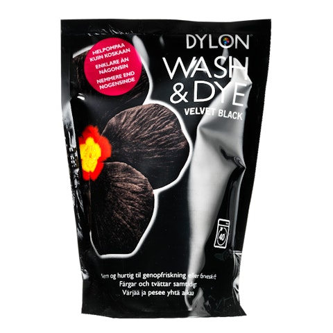 Dylon Wash&Dye Velvet Black konetekstiiliväri 350g