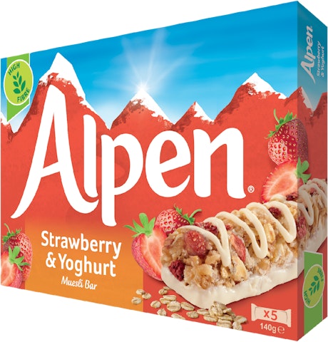 Alpen Strawberry & Yoghurt myslipatukka 5x29 g