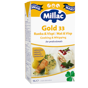 Millac Gold 33 Ruoka & Vispi kasvirasvan ja kerman sekoite 33,5% laktoositon 1l UHT